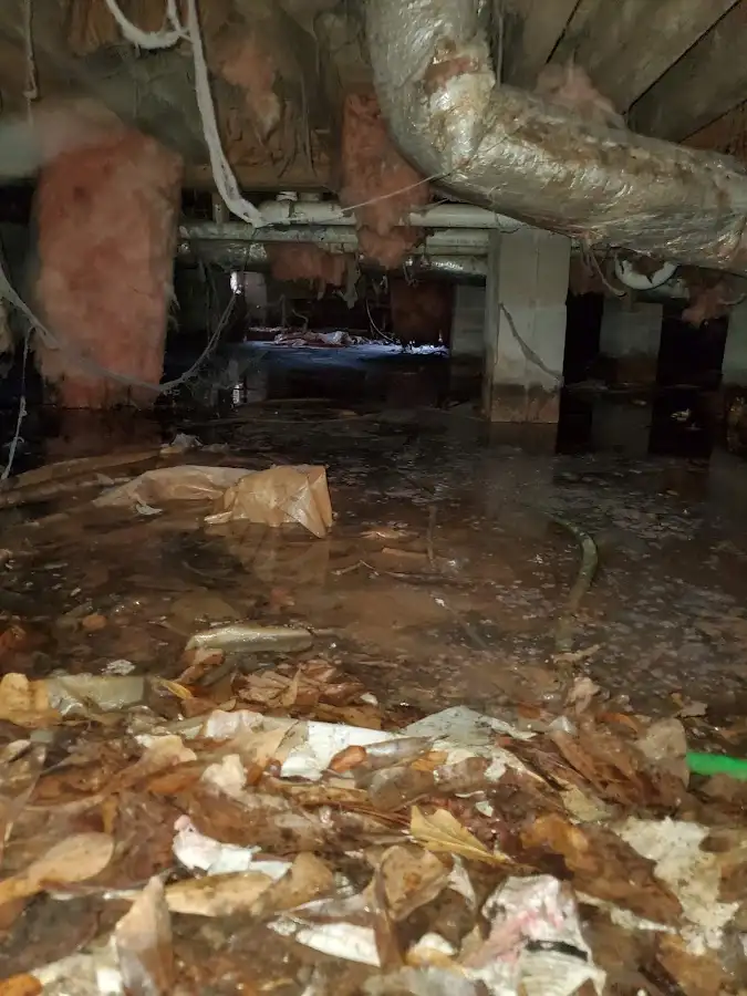 Crawl space flood assessment for Commercial Water Damage Restoration in Berryville